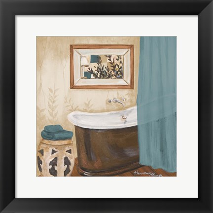 Framed Blue Zen Bath II Print