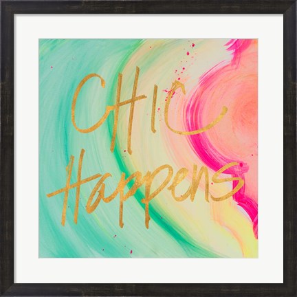 Framed Chic Glitter I Print
