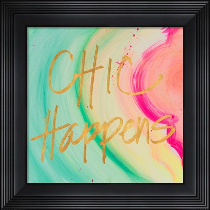 Framed Chic Glitter I Print