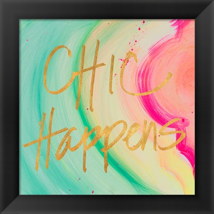 Framed Chic Glitter I Print