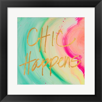 Framed Chic Glitter I Print