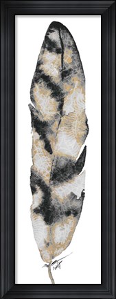 Framed Black and Gold Feather Print