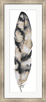 Framed Black and Gold Feather Print