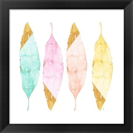 Framed Four Feathers Print