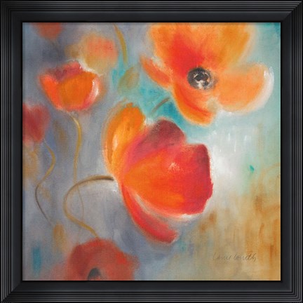 Framed Scarlet Poppies in Bloom I Print