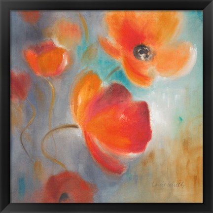 Framed Scarlet Poppies in Bloom I Print