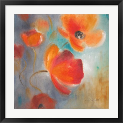 Framed Scarlet Poppies in Bloom I Print