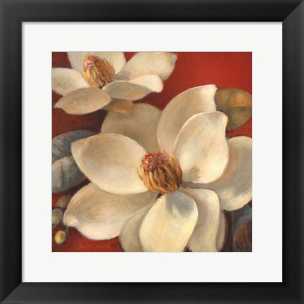 Framed Magnolia Passion I Print