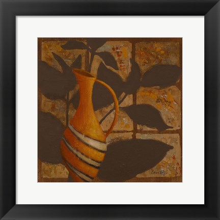 Framed Little Striped Vase I Print