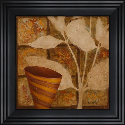 Framed Little Striped Vase II Print
