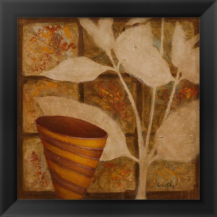 Framed Little Striped Vase II Print