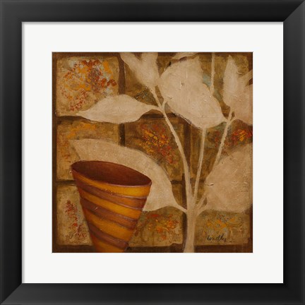 Framed Little Striped Vase II Print