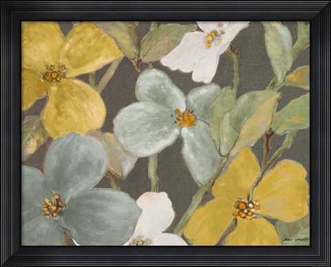 Framed Garden Party in Gray II Print