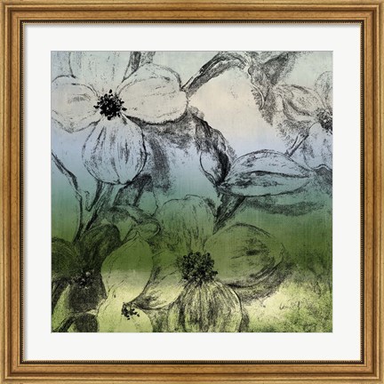 Framed Green Bella Natura II Print