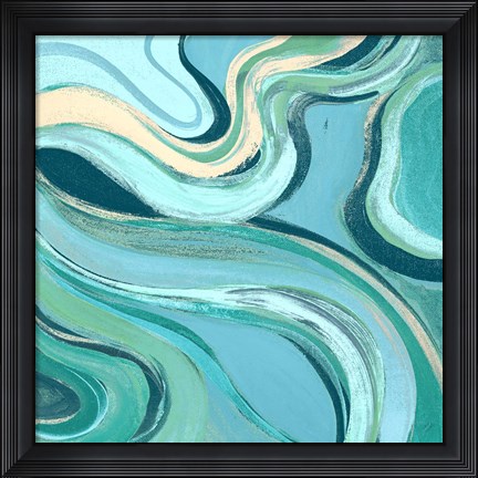 Framed Curving Waves II Print