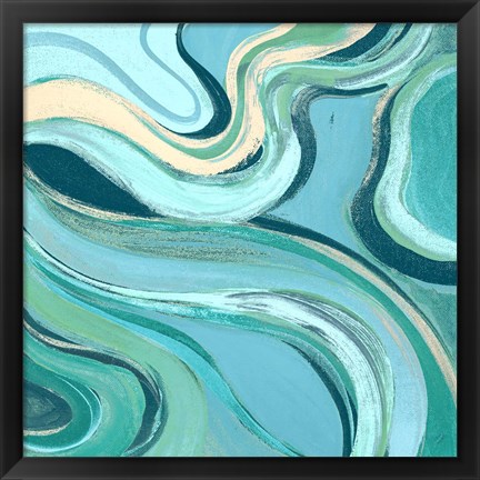 Framed Curving Waves II Print