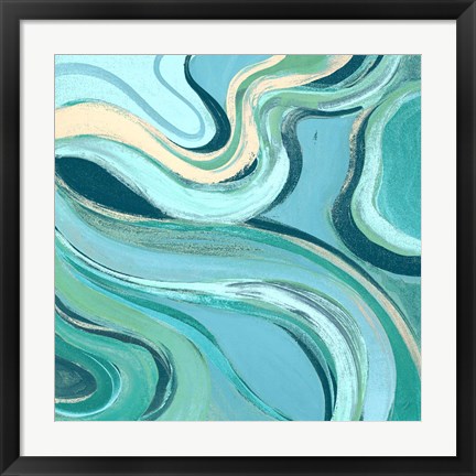 Framed Curving Waves II Print