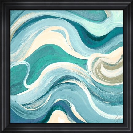 Framed Curving Waves I Print