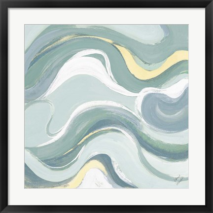 Framed Coastal Curvilinear I Print