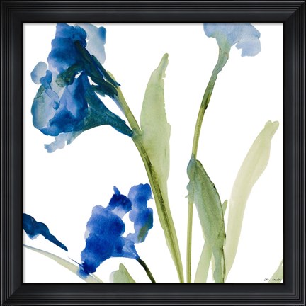 Framed Teal Belles Square I Print