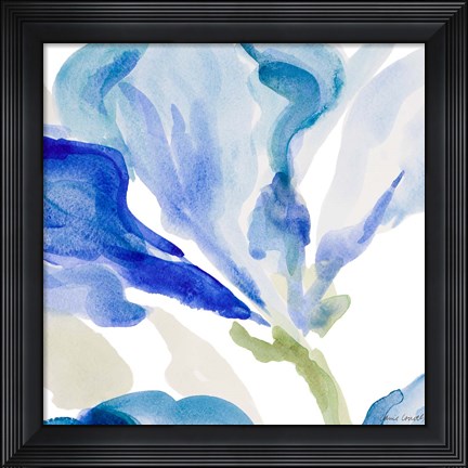 Framed Delicate Blue Square I Print