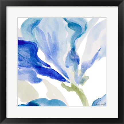 Framed Delicate Blue Square I Print