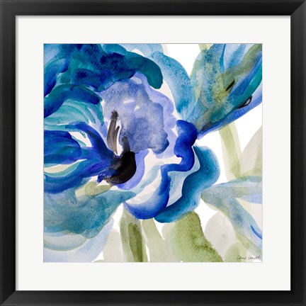 Framed Delicate Blue Square II Print