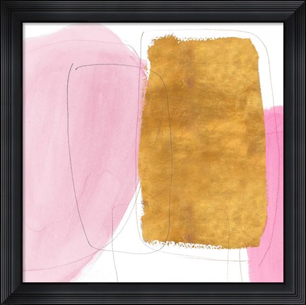 Framed Blushing Gold I Print