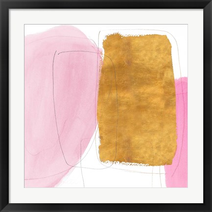 Framed Blushing Gold I Print