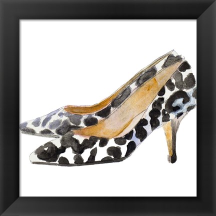 Framed Watercolor Kitten Heels III Square Print