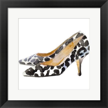 Framed Watercolor Kitten Heels III Square Print