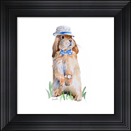 Framed Modern Bunny V  (square) Print