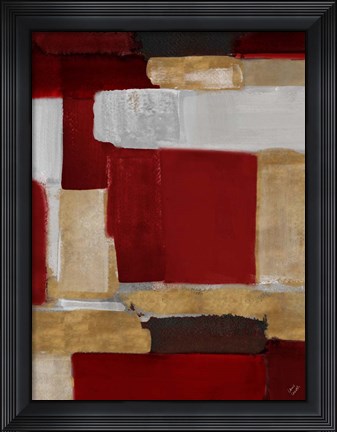 Framed Red and Gold Light I Print