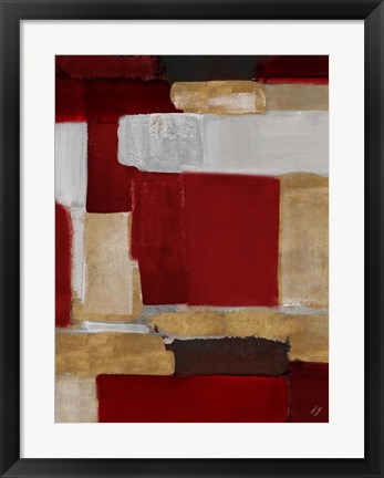 Framed Red and Gold Light I Print