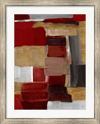 Framed Red and Gold Light II Print