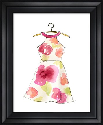 Framed Watercolor Dress Print