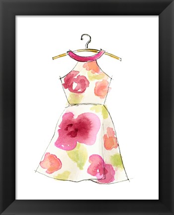 Framed Watercolor Dress Print