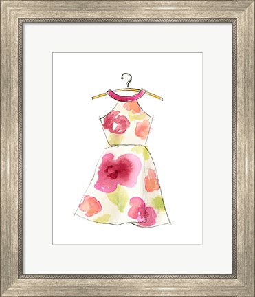 Framed Watercolor Dress Print