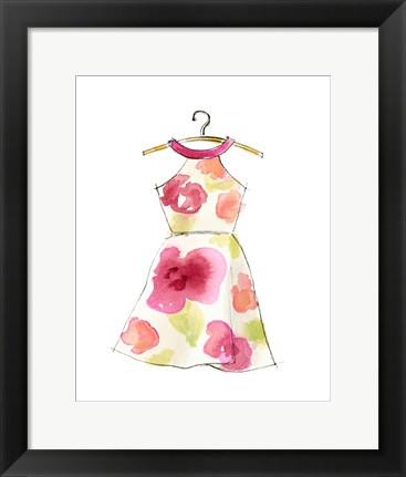 Framed Watercolor Dress Print