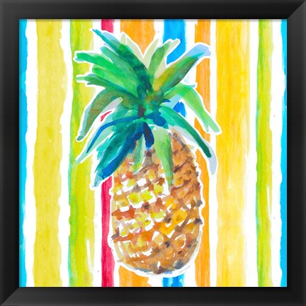 Framed Vibrant Pineapple I Print