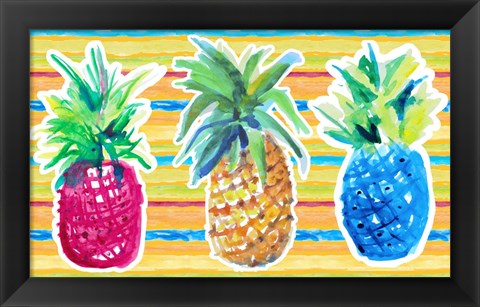 Framed Vibrant Pineapple Trio Print