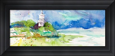 Framed Lighthouse on Coastline Print