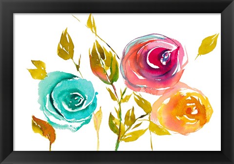 Framed Modern Trio of Blooms I Print