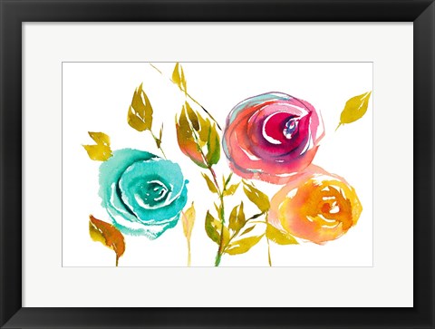 Framed Modern Trio of Blooms I Print