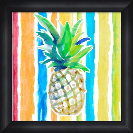 Framed Vibrant Pineapple II Print