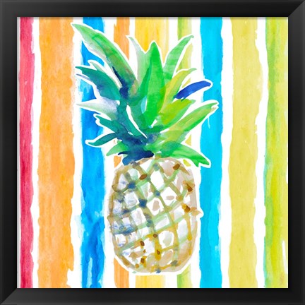 Framed Vibrant Pineapple II Print