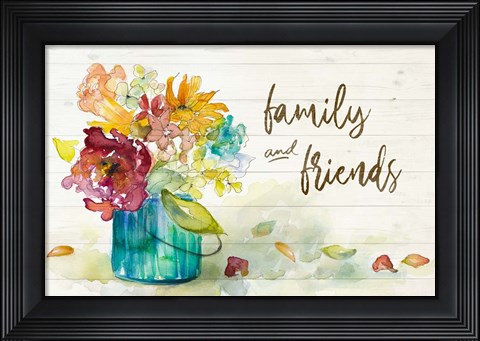 Framed Flower Burst Family and Friends Print