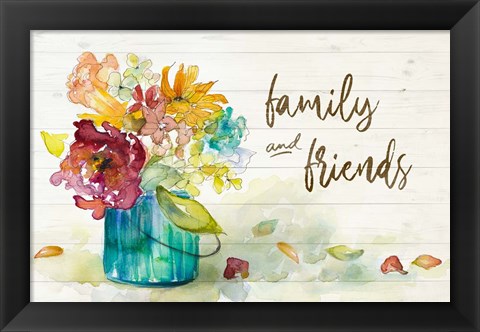 Framed Flower Burst Family and Friends Print