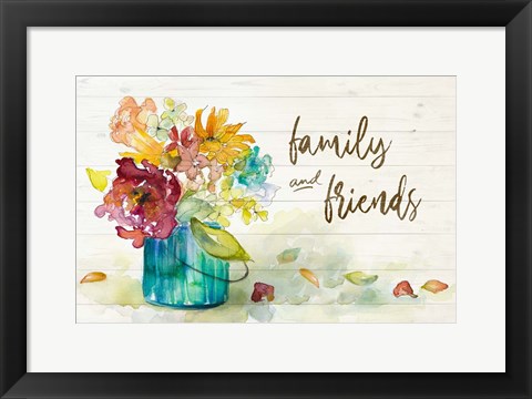 Framed Flower Burst Family and Friends Print