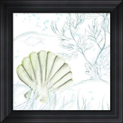 Framed Green Shell Print